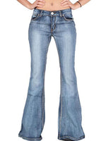 60s Faded Denim Hip Hugger Bell Bottoms Jeans