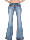 60s Faded Denim Hip Hugger Bell Bottoms Jeans