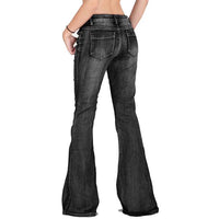 60s Faded Denim Hip Hugger Bell Bottoms Jeans