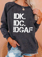 Women's Sweatshirts Round Neck Long Sleeve Letter Print Sweatshirts