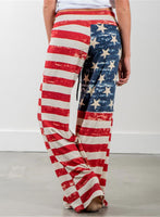 Women's Pants Mid Waist Flag Wide Leg Pants