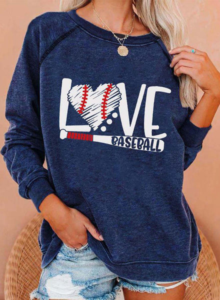 Women's Sweatshirts Letter Print Long Sleeve Round Neck Casual Sweatshirt