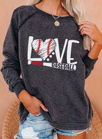 Women's Sweatshirts Letter Print Long Sleeve Round Neck Casual Sweatshirt
