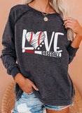 Women's Sweatshirts Letter Print Long Sleeve Round Neck Casual Sweatshirt