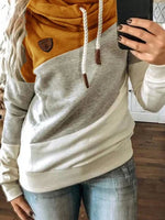 Yellow Patchwork Casual Sweatshirt