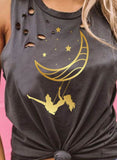 Women's Tank Tops Summer Cut-out Casual Color Block Round Neck Tops