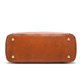 women'swax leather handbag large capacity tote bag