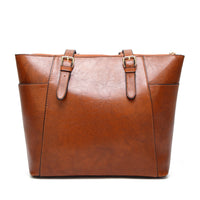 women'swax leather handbag large capacity tote bag