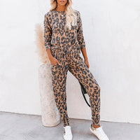 new tie dye printed long sleeve pants casual home wear set (women om9475)