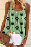 Women's Simple Dog Paw Print Strap T-shirt