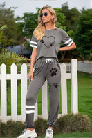 Women's Dog Paw Sport contrast short-sleeved trousers