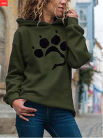 Women's Dog Paw Print Hoodie