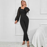 Women's  Long Sleeve Black jumpsuit ,sports suit