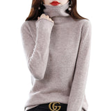 Women's  ready-to-wear pile collar sweater loose knit bottoming shirt turtle neck cashmere sweater top T-shirt