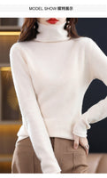 Women's  ready-to-wear pile collar sweater loose knit bottoming shirt turtle neck cashmere sweater top T-shirt