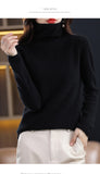Women's  ready-to-wear pile collar sweater loose knit bottoming shirt turtle neck cashmere sweater top T-shirt