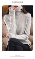 Women's  ready-to-wear pile collar sweater loose knit bottoming shirt turtle neck cashmere sweater top T-shirt
