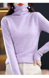 Women's  ready-to-wear pile collar sweater loose knit bottoming shirt turtle neck cashmere sweater top T-shirt