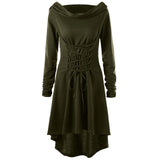 Women's Solid Festival Performance Dress Long Sleeve Hoodie top coat