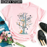 Cat and Dog Paw Print T-shirt short sleeve