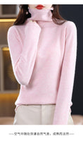 Women's  ready-to-wear pile collar sweater loose knit bottoming shirt turtle neck cashmere sweater top T-shirt