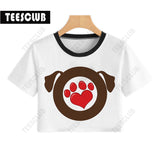 Women's  Dog Paw Print Short Sleeve Sexy Open Navel T-Shirt