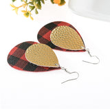 New multilayer sequins earrings  double layer red grid gold sequins earrings earwear