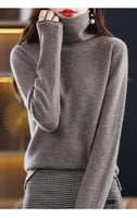 Women's  ready-to-wear pile collar sweater loose knit bottoming shirt turtle neck cashmere sweater top T-shirt
