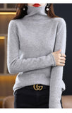 Women's  ready-to-wear pile collar sweater loose knit bottoming shirt turtle neck cashmere sweater top T-shirt
