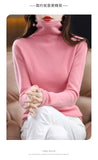 Women's  ready-to-wear pile collar sweater loose knit bottoming shirt turtle neck cashmere sweater top T-shirt