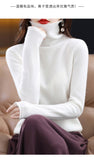 Women's  ready-to-wear pile collar sweater loose knit bottoming shirt turtle neck cashmere sweater top T-shirt