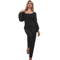 Women's  Long Sleeve Black jumpsuit ,sports suit