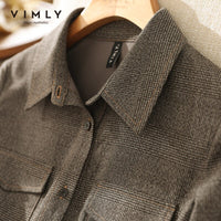VIMLY New Autumn Dresses For Women Fashion High Waist Long Dress Sashes Button-up Shirt Dress Elegant Female Vestidos F8780