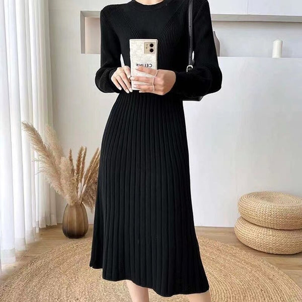 WYWM Winter Fashion Base Mid-length Knitted Dress Women Silmming Thin – Sheingraceful WYWM Winter Fashion Base Mid-length Knitted Dress Women Silmming Thin – Sheingraceful