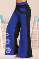 Women's Mid Waisted Wide Leg Yoga Pants dog paw