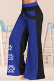Women's Mid Waisted Wide Leg Yoga Pants dog paw