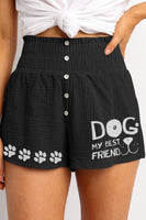 Women's Dog Paw High-waisted button slacks
