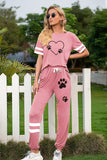 Women's Dog Paw Sport contrast short-sleeved trousers