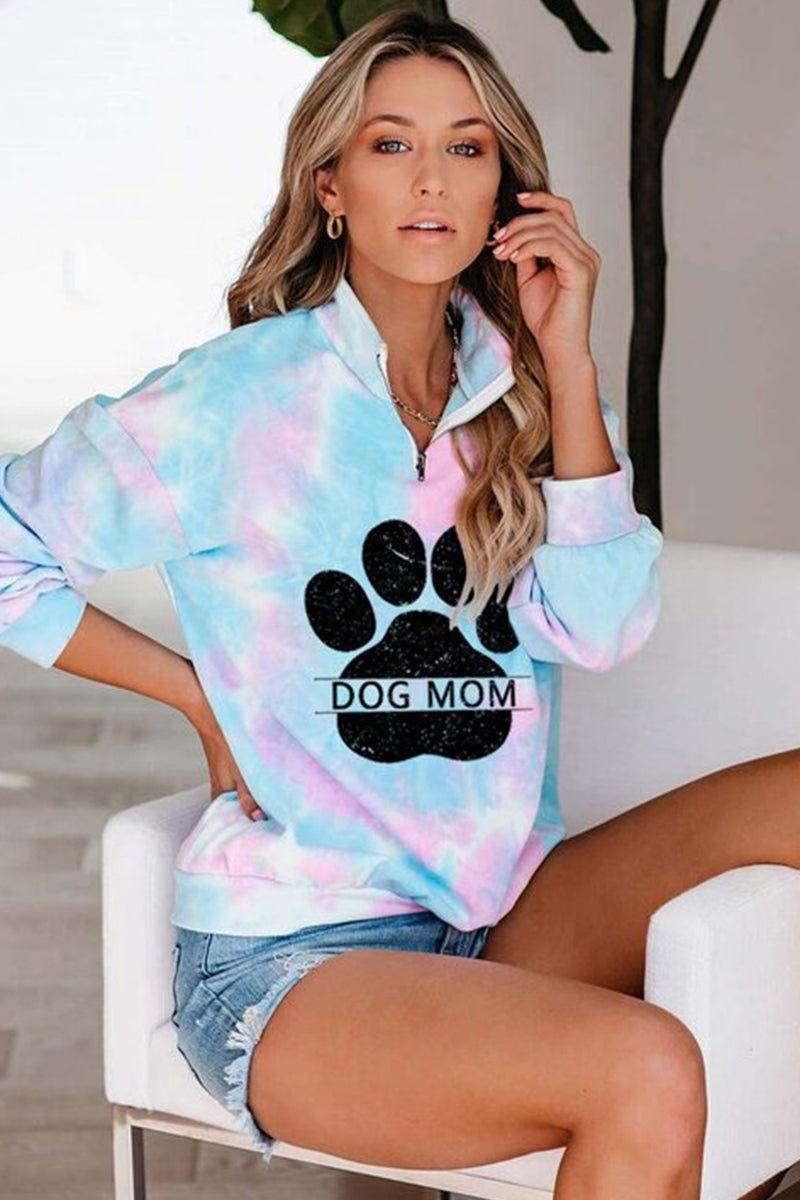 Women's Dog Mom Tie-Dye Sweatshirt – Sheingraceful