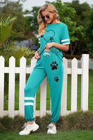 Women's Dog Paw Sport contrast short-sleeved trousers